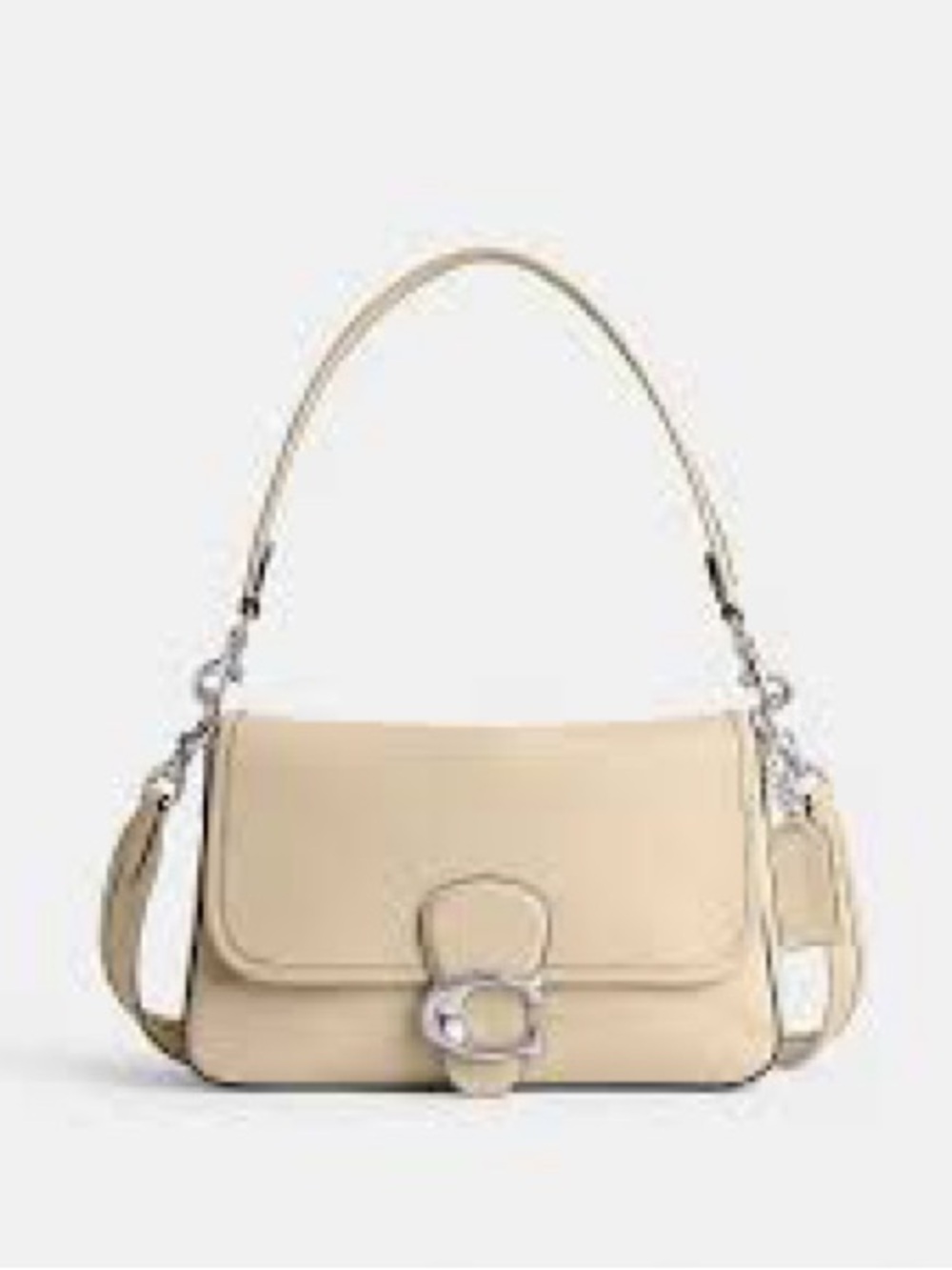 NWT Coach Soft Tabby Shoulder Bag Ivory Silver Leather